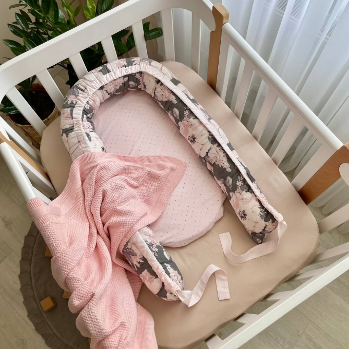 Protectie somn – Baby Nest patut bebe Flowers pastel